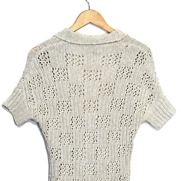 Alice + Olivia Cream Open-Knit Cardigan - Picture 9 of 15